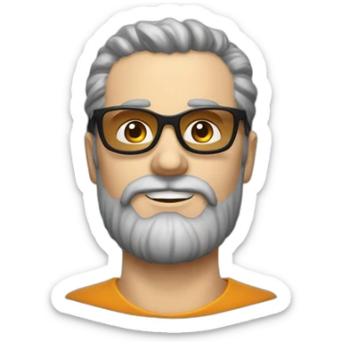 Homme chauve avec une barbe rousse et des lunettes sticker