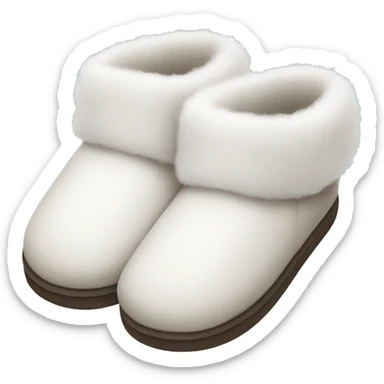 a pair of white winter fluffy slippers sticker