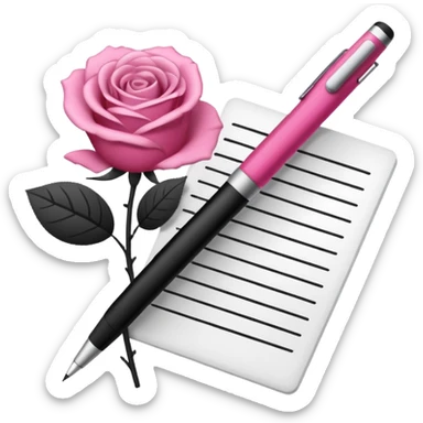 crée moi une feuille blanche genre une liste avex des traie noir avec un stylo de couleur dégradé rose foncé sticker