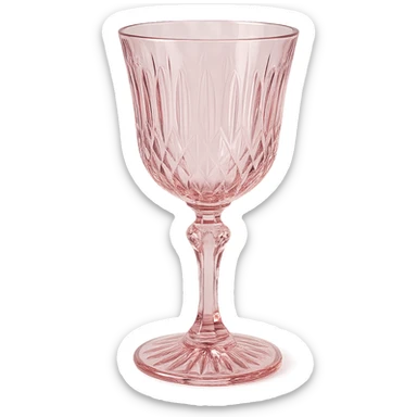 pink crystal wine glass sticker