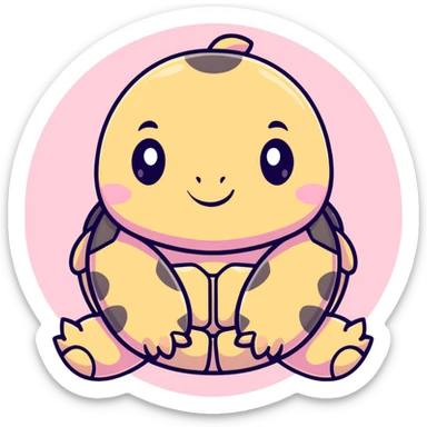 light pink turtle, cute, adorable, looks like a stuffed animal with no details in skin sticker