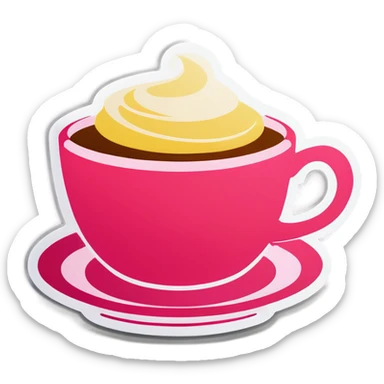 Tea cup pink sticker