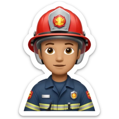 Firefighter wearing helmets sticker