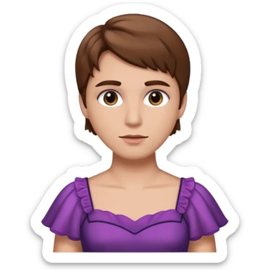 a man with brown hair in female clothes sticker