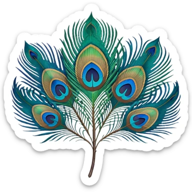 Peacock feather single simple sticker