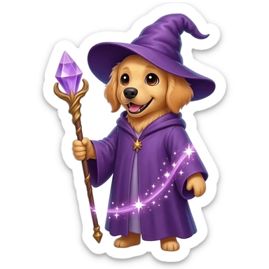 Dog wizard sticker