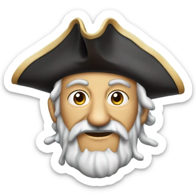 An old pirate with tentacles instead of a beard  sticker