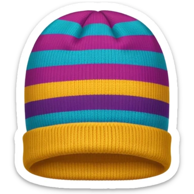 horizontal striped beanie sticker