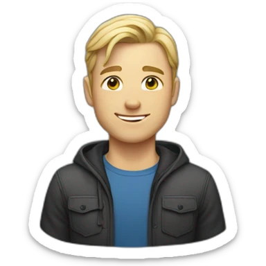 caucasian male, blonde, with dimples sticker
