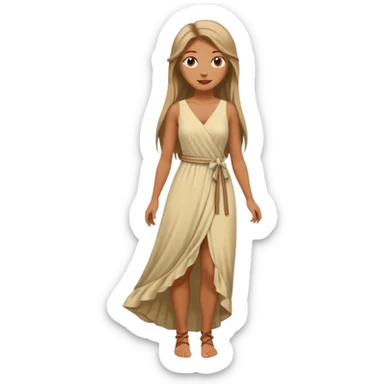 Empowered woman enjoying long tied hairs with full body sideways photo sticker