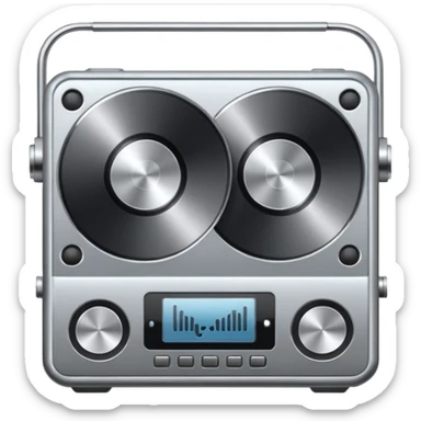 audio metallic silver chrome sticker