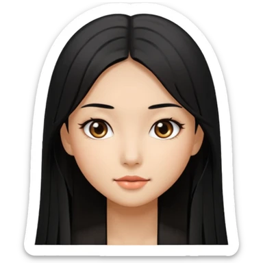 Beautiful girl,Black hair, straight hair，long hair,Black eyes,Chinese sticker