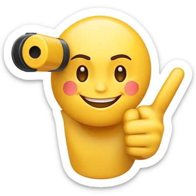 emoji pointing finger guns at itself sticker