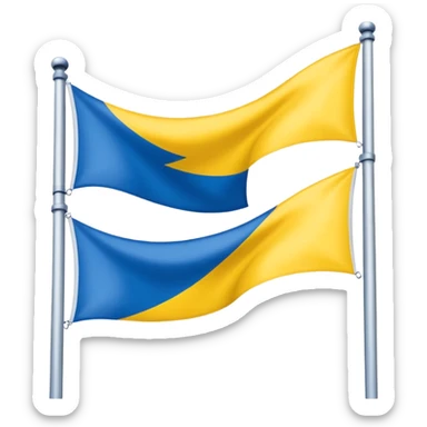 Nur drei Balken zur Seite oben blau in der Mitte weiß und dann unten gelb als  eine Flagge  sticker