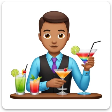 bartender mixing drinks sticker