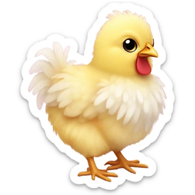 a baby chicken with hearts sticker