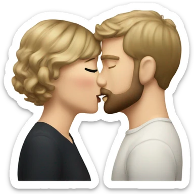 Taylor swift kissing a short haired white man with a short beard sticker