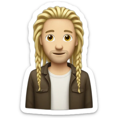 White guy with blond dreadlocks sticker