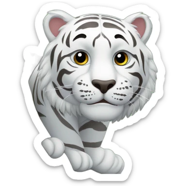 white tiger on a tree sticker