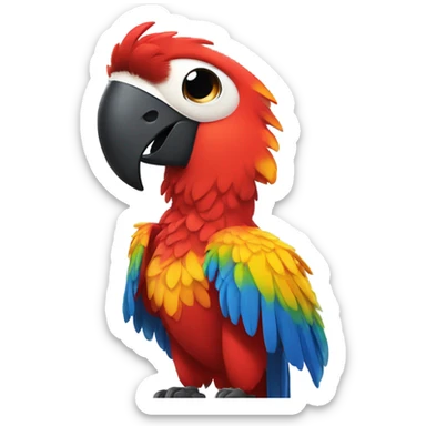 A scarlet macaw putting on sunglasses with an explosion behind them  sticker
