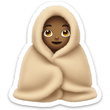 beige fuzzy blanke sticker
