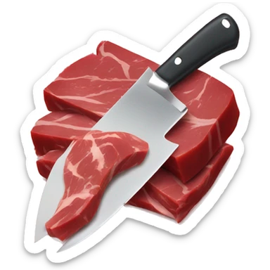 knife chopping meat sticker