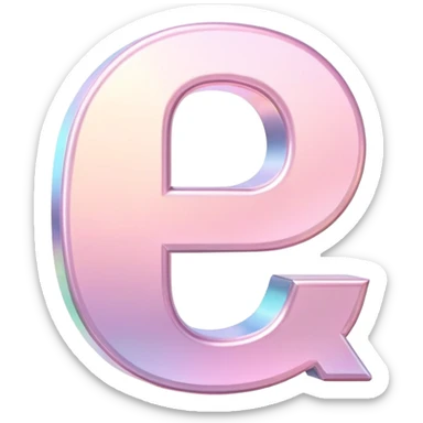 Iridescent pastel pink Font setting icon with letter  sticker