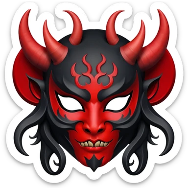 demon woman maskl sticker