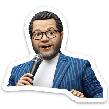 male vocalist in striped shirt sticker