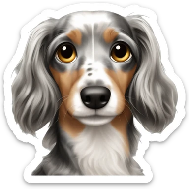 Tri merle dachshund long haired sticker