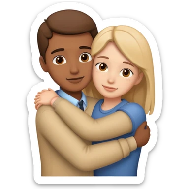 Two persons who are hugging each other woth love  sticker