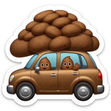 caca qui conduit une voiture  sticker