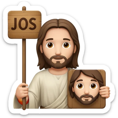 Jésus avec une pancarte dans ses mains dans ses mains sticker
