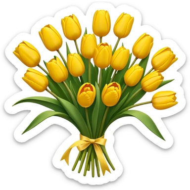 Big bunch of yellow tulips sticker