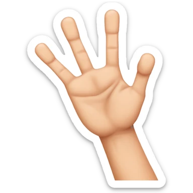 Arm with three fingers out and two fingers down over forearm sticker