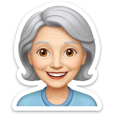 Older lady smiling big sticker