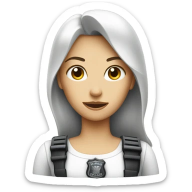 a woman siren with a police siren on sticker