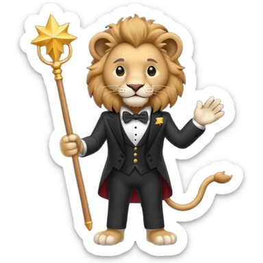 Magician lion body sticker