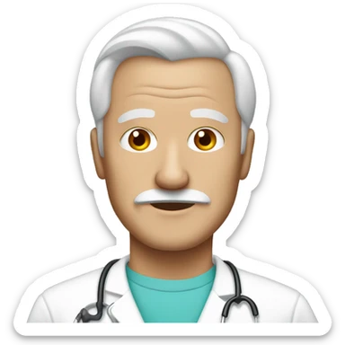 Older man no mustache with nurse hate  sticker