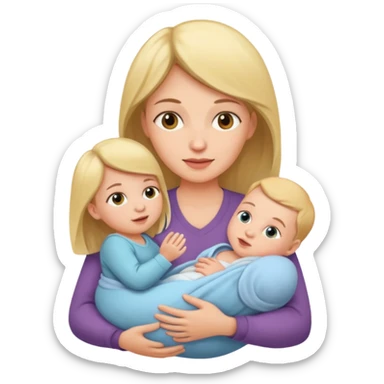 mother with one newborn baby sticker