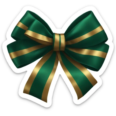 Dark green and dark gold bow sticker