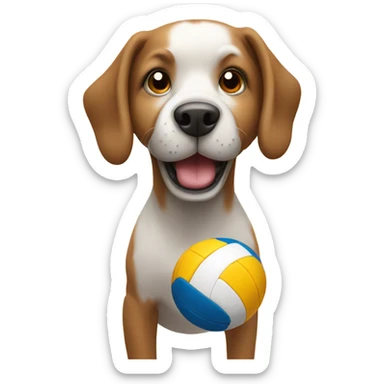 Dog playing volleyball sticker