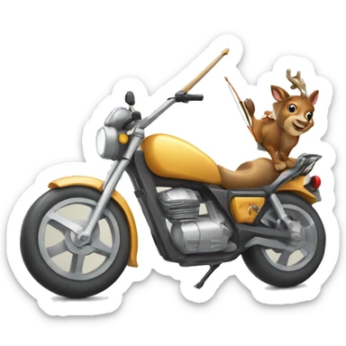 Deer motorbike and bow and arrow  sticker