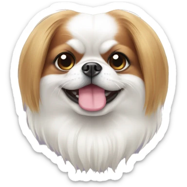 japanese chin with an exaggerated smile sticker