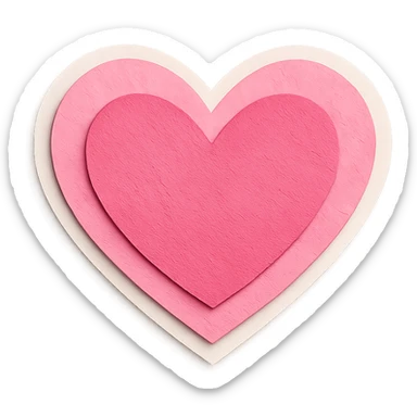 pink sticker layered look heart sticker