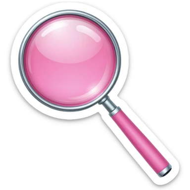 pink magnifying glass sticker