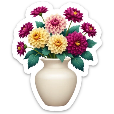 flower vase dahlias  sticker