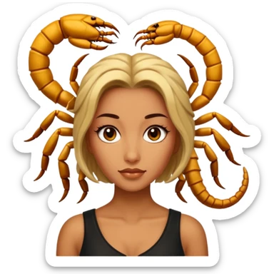 woman with a scorpion-shaped hairstyle. sticker