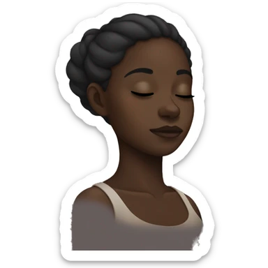 Dark  skin black girl sleeping  sticker