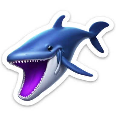 Blue whale purple, open mouth sticker